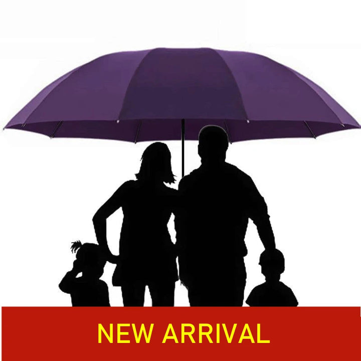Large Folding Umbrella, Windproof, Folding Design for Rain and Sun