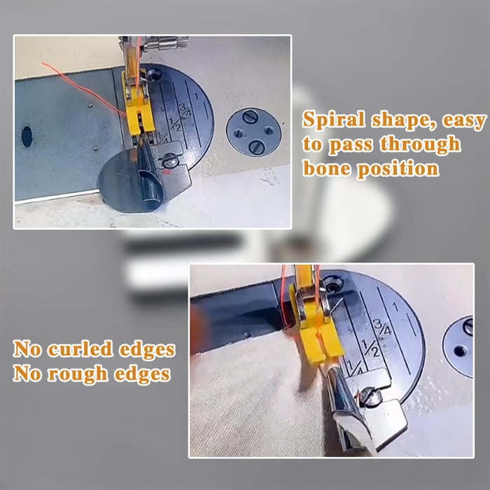 Rolled Hem Presser Foot with Stainless Steel Curl and Multiple Sizes
