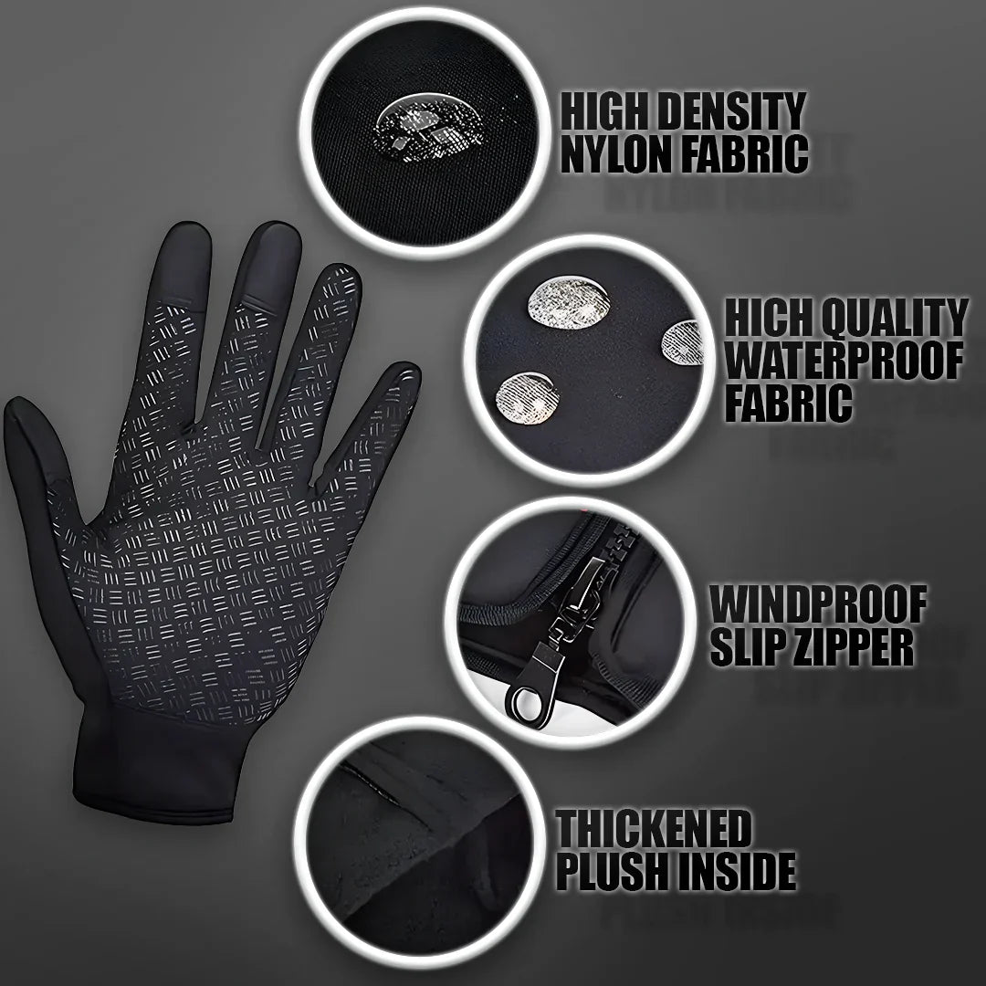 Insulated Winter Gloves with Waterproof Membrane and Touchscreen Tips, Anti-Slip Palm