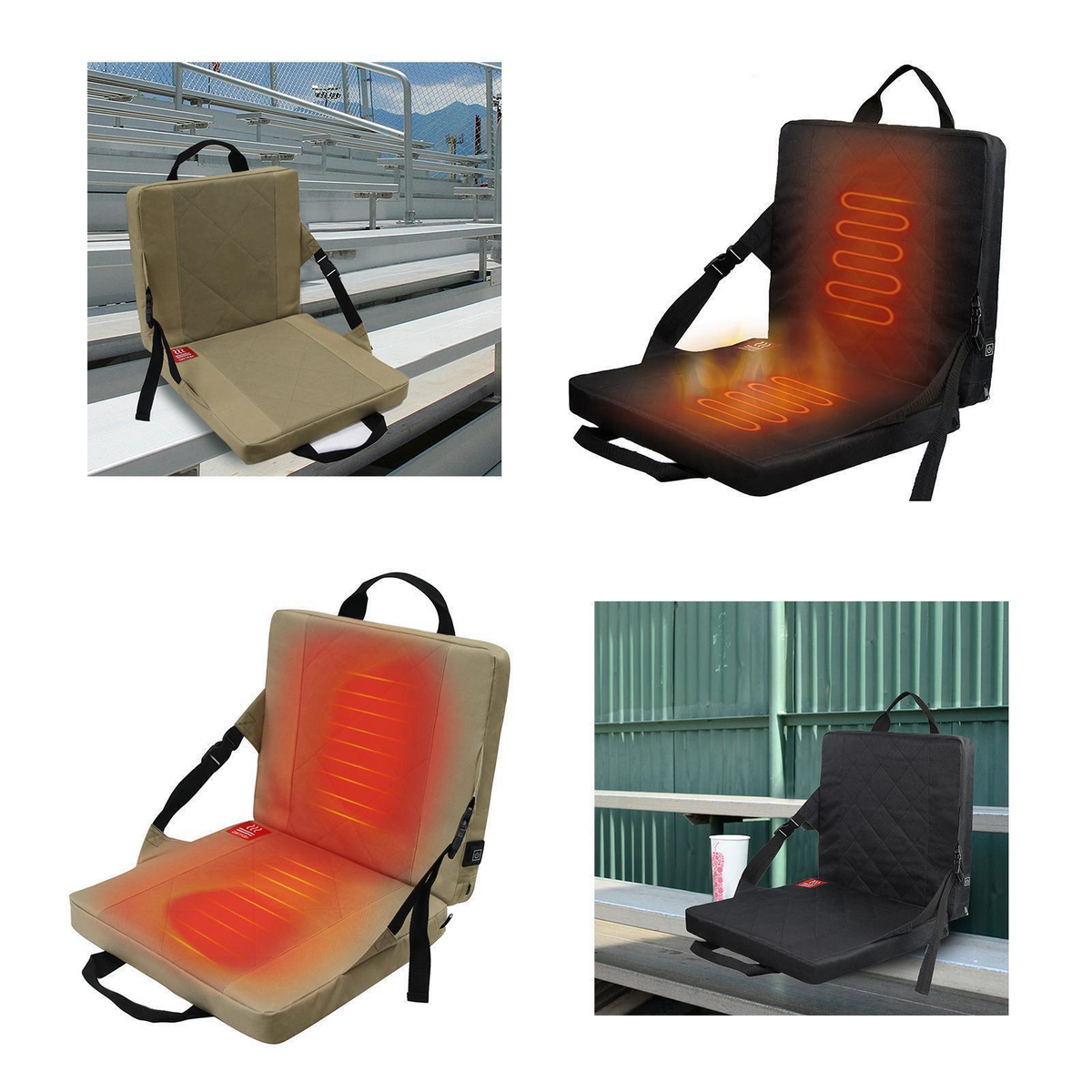 Foldable Heated Seat Cushion with 3 Level Temperature Controller