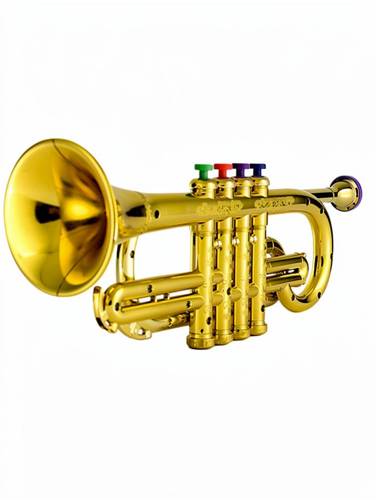 Kids Trumpet Toy with Color-Coded Keys and Lightweight Durable Plastic, for Ages 3
