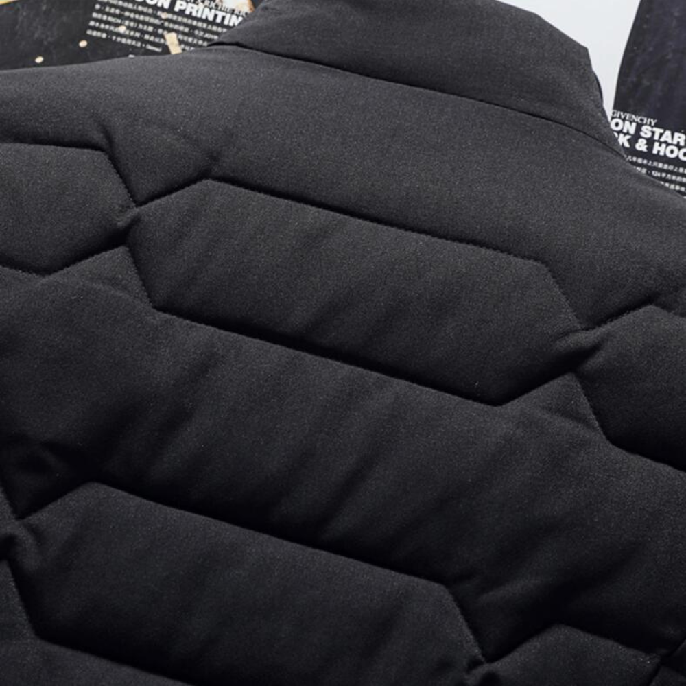 Mens Jacket Quilted Zipper Pocket Casual Wear
