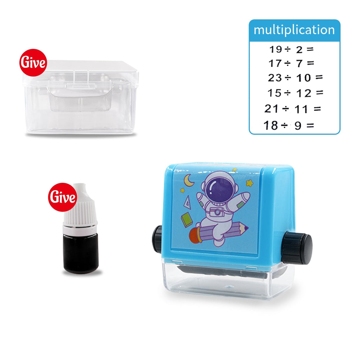 Math Question Roller with Rotating Bands and Rubber Grip, Compact Practice Tool