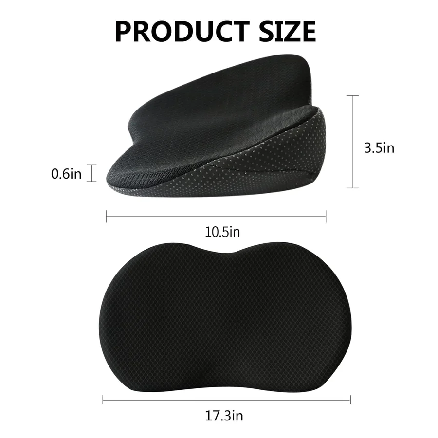 Memory Foam Seat Cushion with 3.5-Inch Lift and Pressure-Reducing Contour, Removable Cover