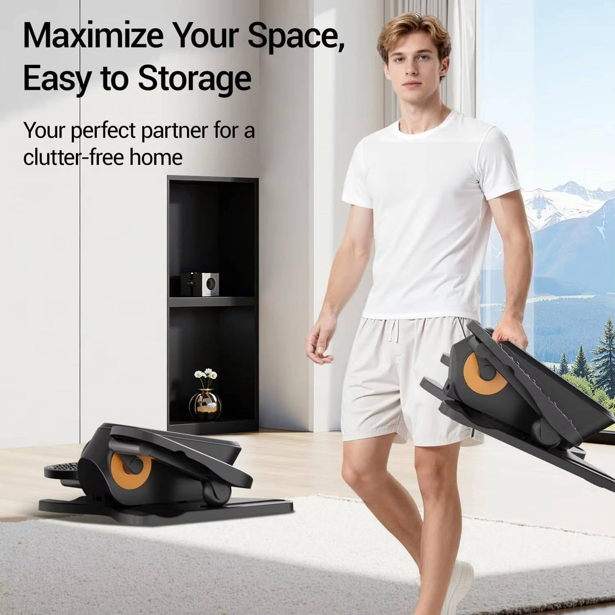 Under Desk Elliptical Machine, Electric Elliptical Leg Exerciser for Seniors