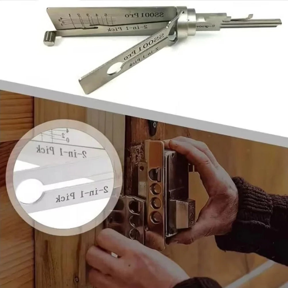 2-in-1 Key Decoder and Lock Pick Tool for Professional Use