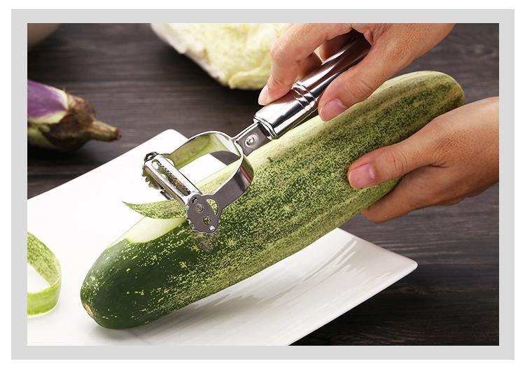 Vegetable Peeler with Interchangeable Stainless Blades and Ergonomic Handle, 6-Blade Set