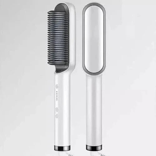 Heated Hair Styling Comb with Ion Frizz Control and Adjustable Heat, Travel Pouch