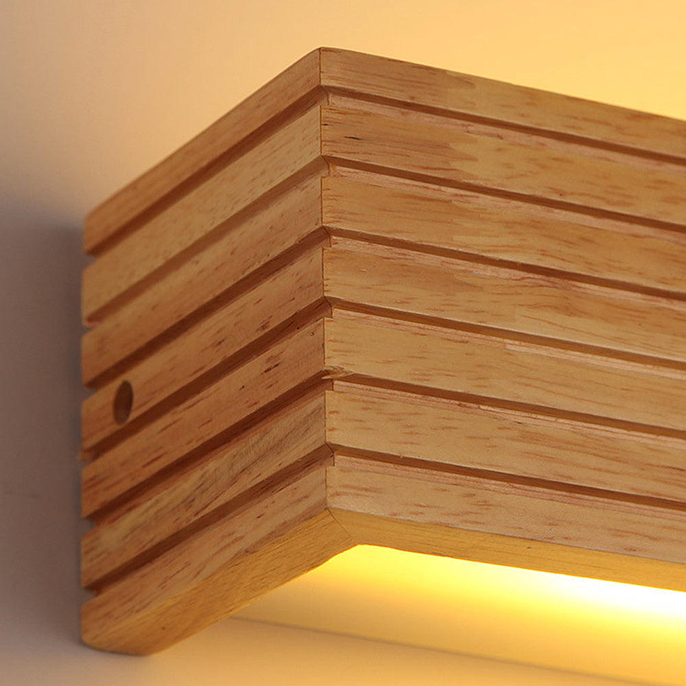 Modern Wooden LED Wall Lamp | Minimalist Bedroom & Living Room Lighting