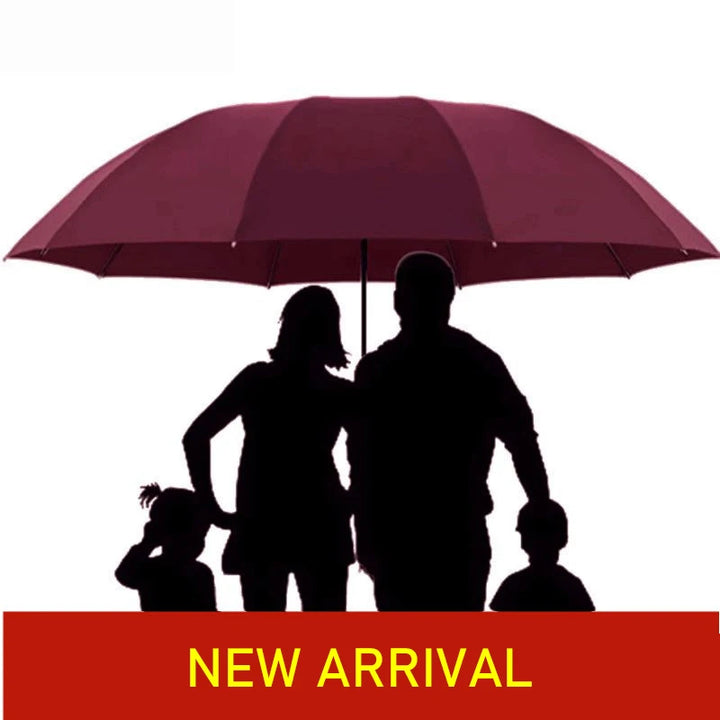 Large Folding Umbrella, Windproof, Folding Design for Rain and Sun