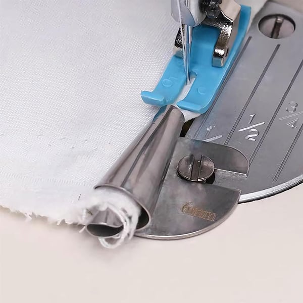 Rolled Hem Presser Foot with Stainless Steel Curl and Multiple Sizes