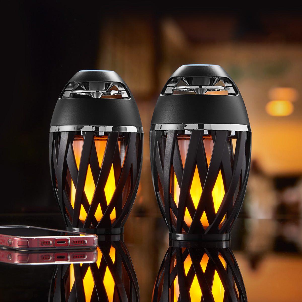 Tiki Torch Outdoor Bluetooth Speakers (Set of 2)