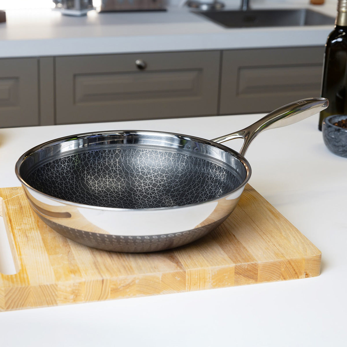 12'' Stainless Hybrid Nonstick Wok