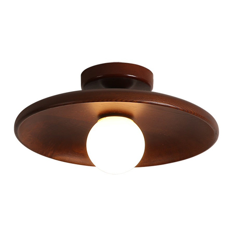 Modern Wooden Ceiling Light | Minimalist Semi-Flush Mount