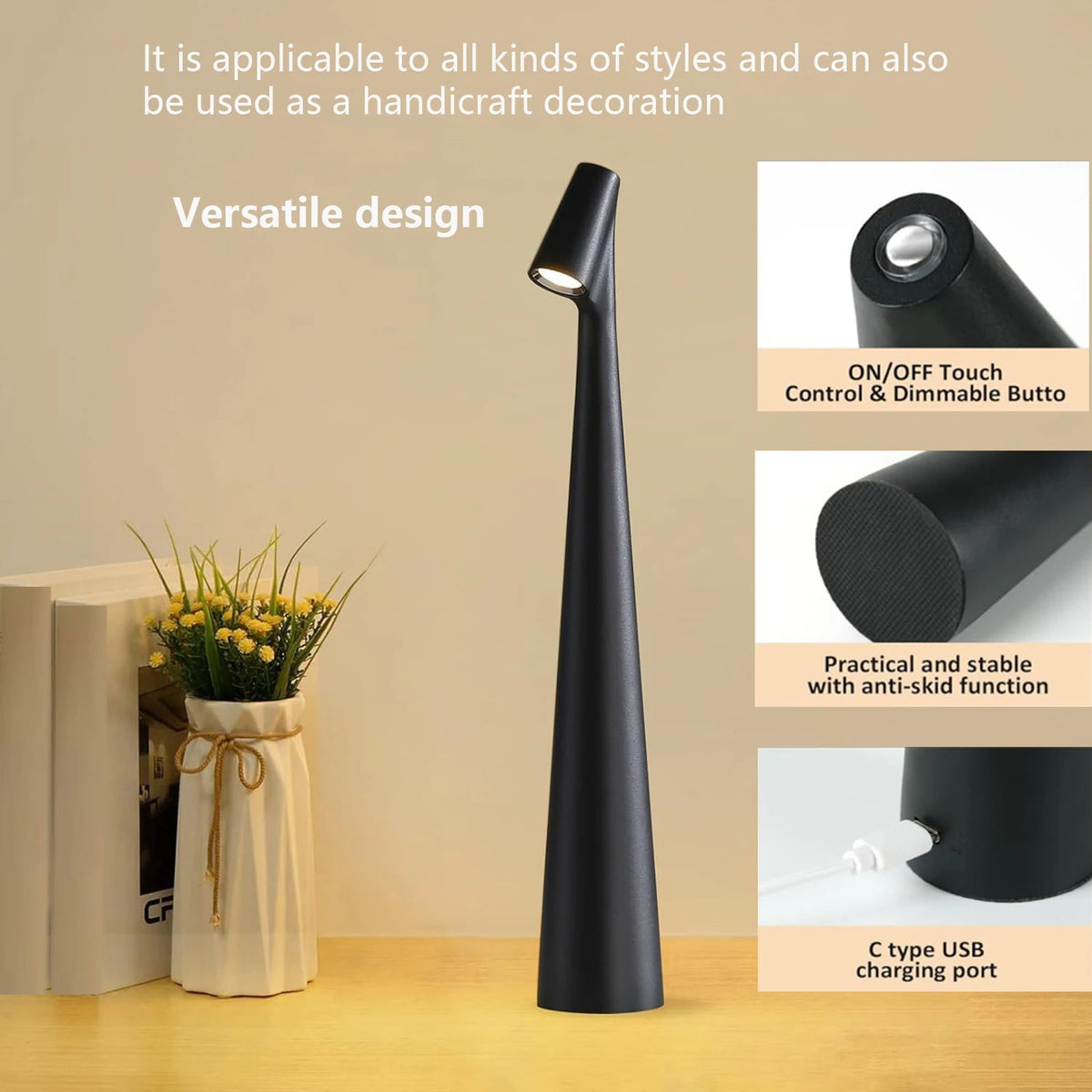 Touch Control Reading Light with Tri-Color Dimming