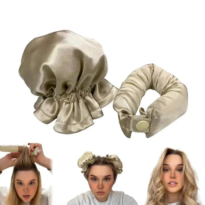 Heatless Hair Rollers with Satin Covers and Adjustable Buckles