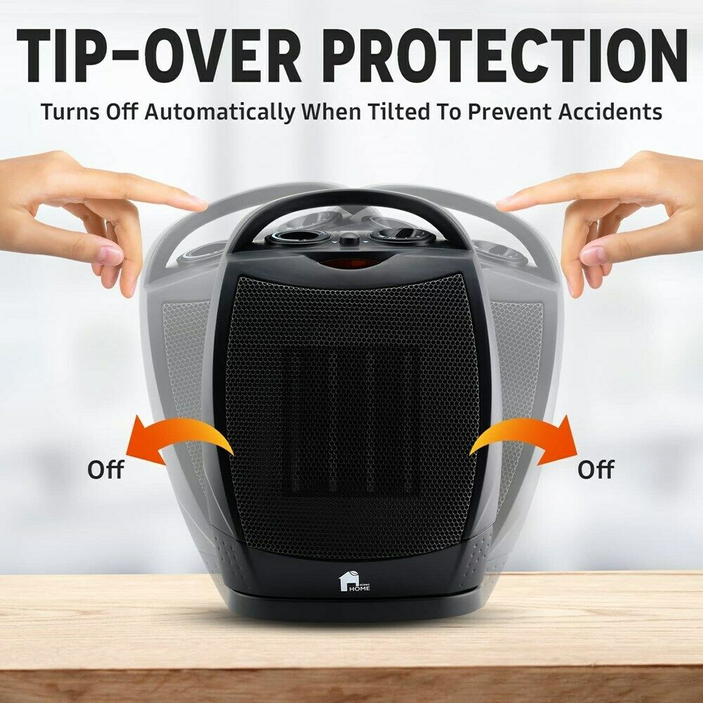 Portable Electric Space Heater Quiet Oscillating Heater Fan Thermostat