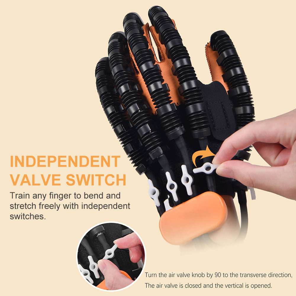 Hand Therapy Trainer Gloves with Adjustable Air Assist and Rechargeable Pump, 5 Levels