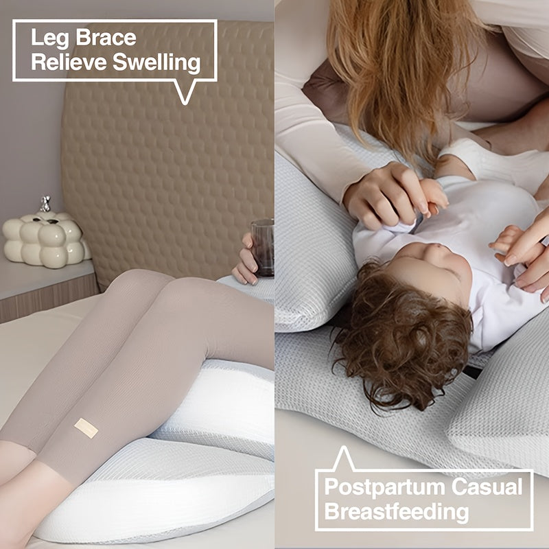 Adjustable Pregnancy Pillow | Ergonomic Maternity Support for Side & Stomach Sleepers