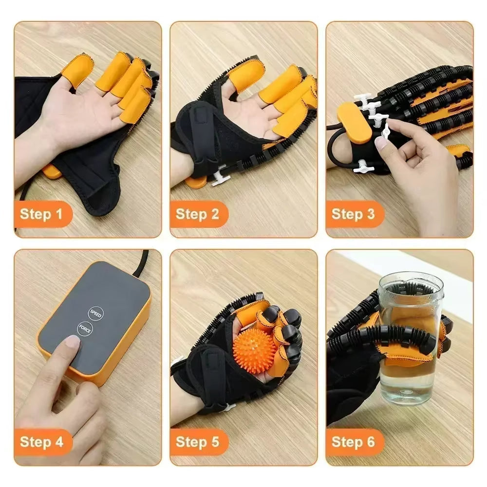 Hand Therapy Trainer Gloves with Adjustable Air Assist and Rechargeable Pump, 5 Levels