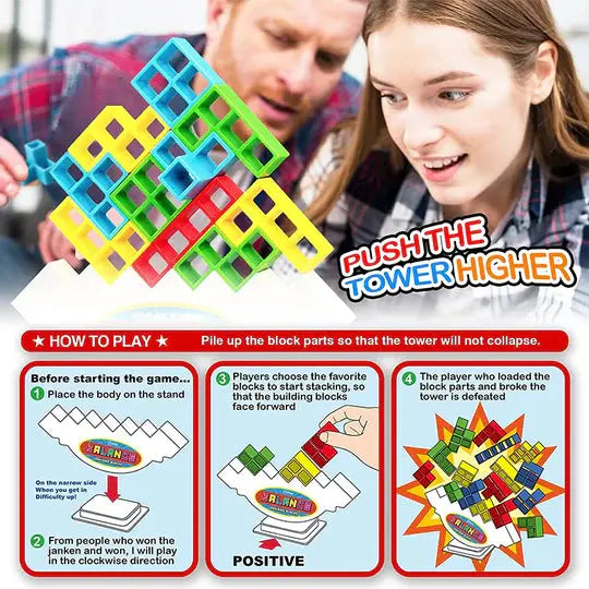 Magnetic Stacking Toy with 24 Interlocking Geometric Blocks and Base, Fine Motor Skill Game