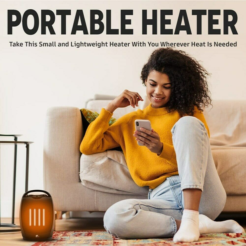 Portable Electric Space Heater Quiet Oscillating Heater Fan Thermostat
