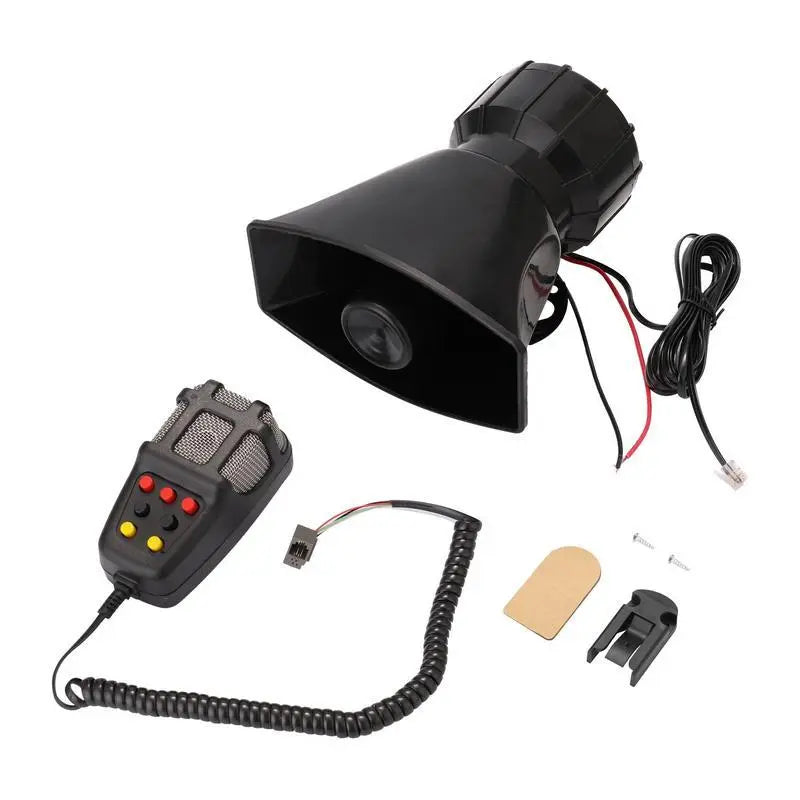 Vehicle Alert System with 7-Tone Siren and Microphone for 12V Cars, 135dB