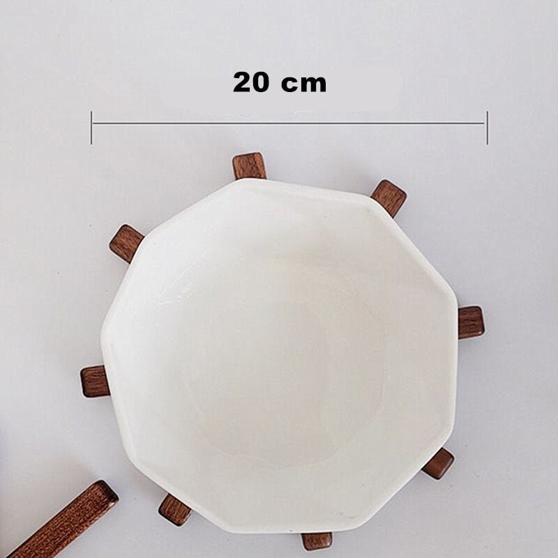 Walnut Table Mat with Heat-Resistant Thick Base and Stackable Tree Design, Oiled Finish