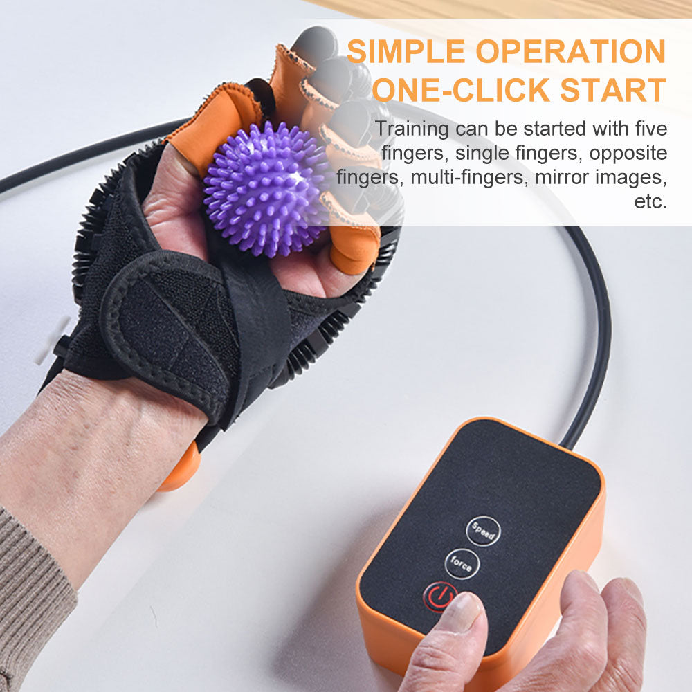 Hand Therapy Trainer Gloves with Adjustable Air Assist and Rechargeable Pump, 5 Levels