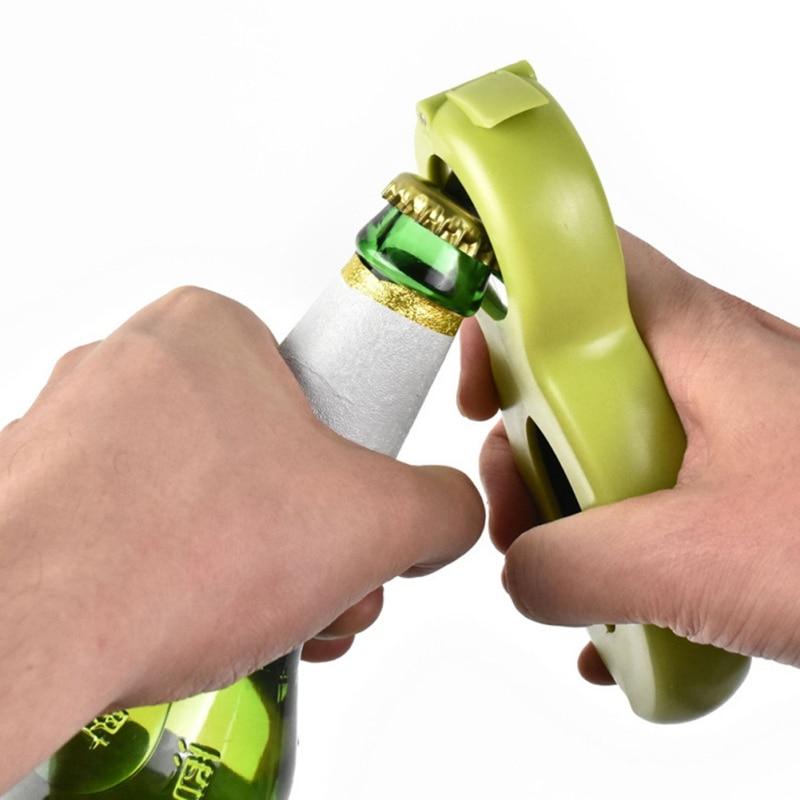 Multi Function Jar Opener with Non-Slip Grip and Bottle Cap Opener, Recessed Bag Cutter