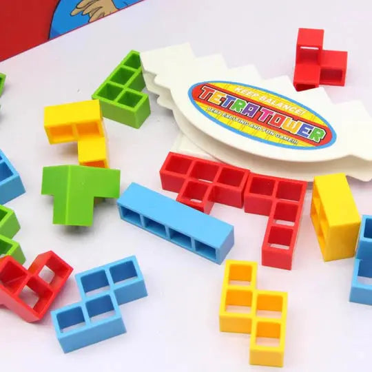 Magnetic Stacking Toy with 24 Interlocking Geometric Blocks and Base, Fine Motor Skill Game