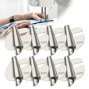 Rolled Hem Presser Foot with Stainless Steel Curl and Multiple Sizes
