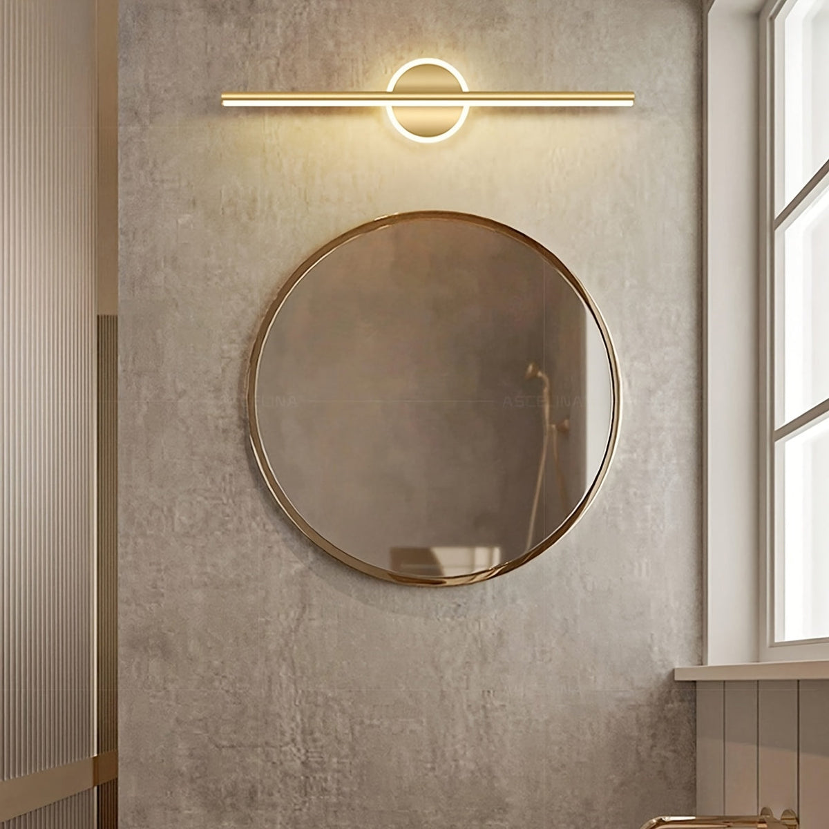 Luxe LED Mirror Wall Light | Minimalist Black & Gold Wall Lamp