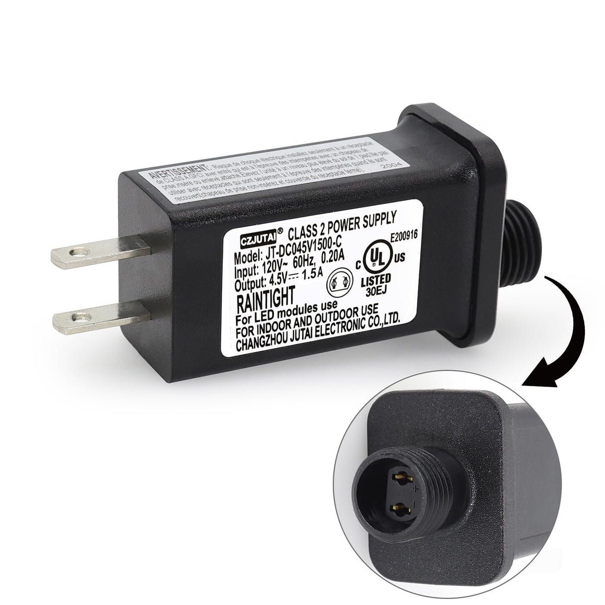 4.5V DC Power Adapter with IP44 Weather Resistance and 1.5A Output for Outdoor Displays