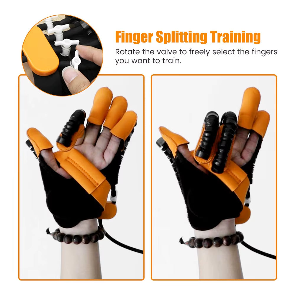 Hand Therapy Trainer Gloves with Adjustable Air Assist and Rechargeable Pump, 5 Levels