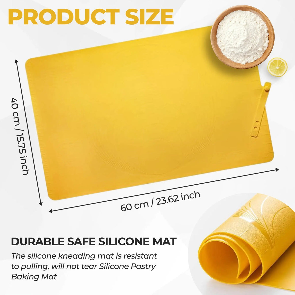 Large Silicone Baking Mat with Nonstick Surface and Heat Resistant Design, 22 x 15 inches