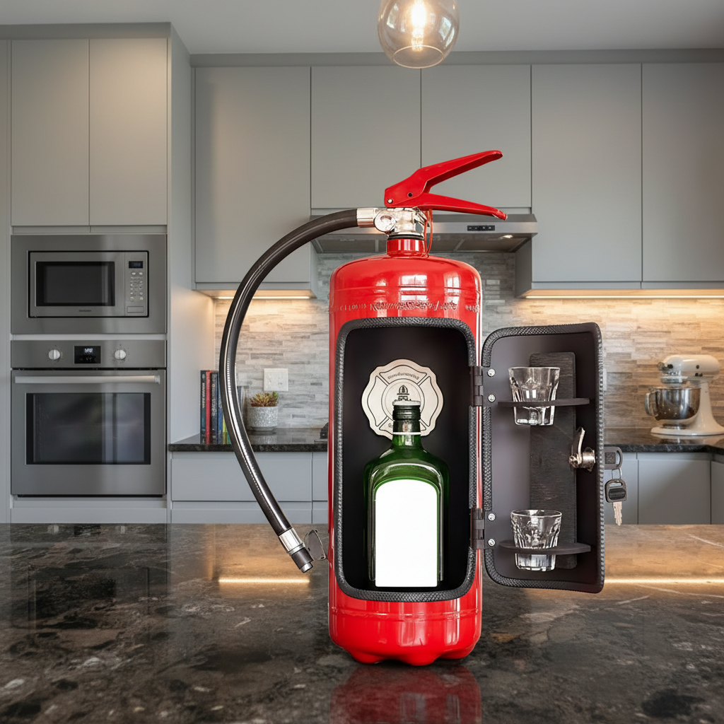 Bar Cabinet Industrial Handmade Metal Fire Extinguisher Mini Bar