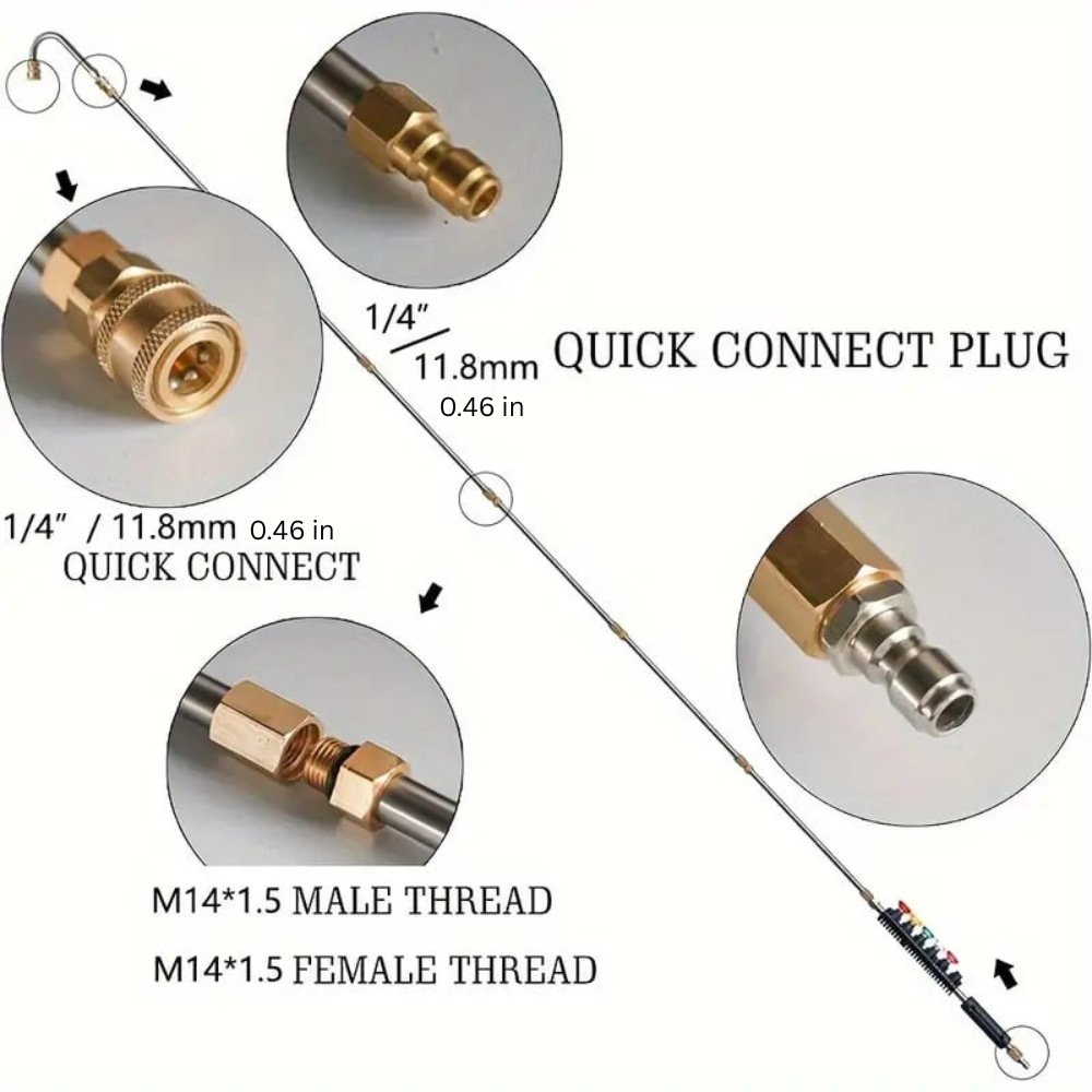 4000 PSI Telescoping High Pressure Washer Wand Set for Gutter, Roof, and Wall Cleaning