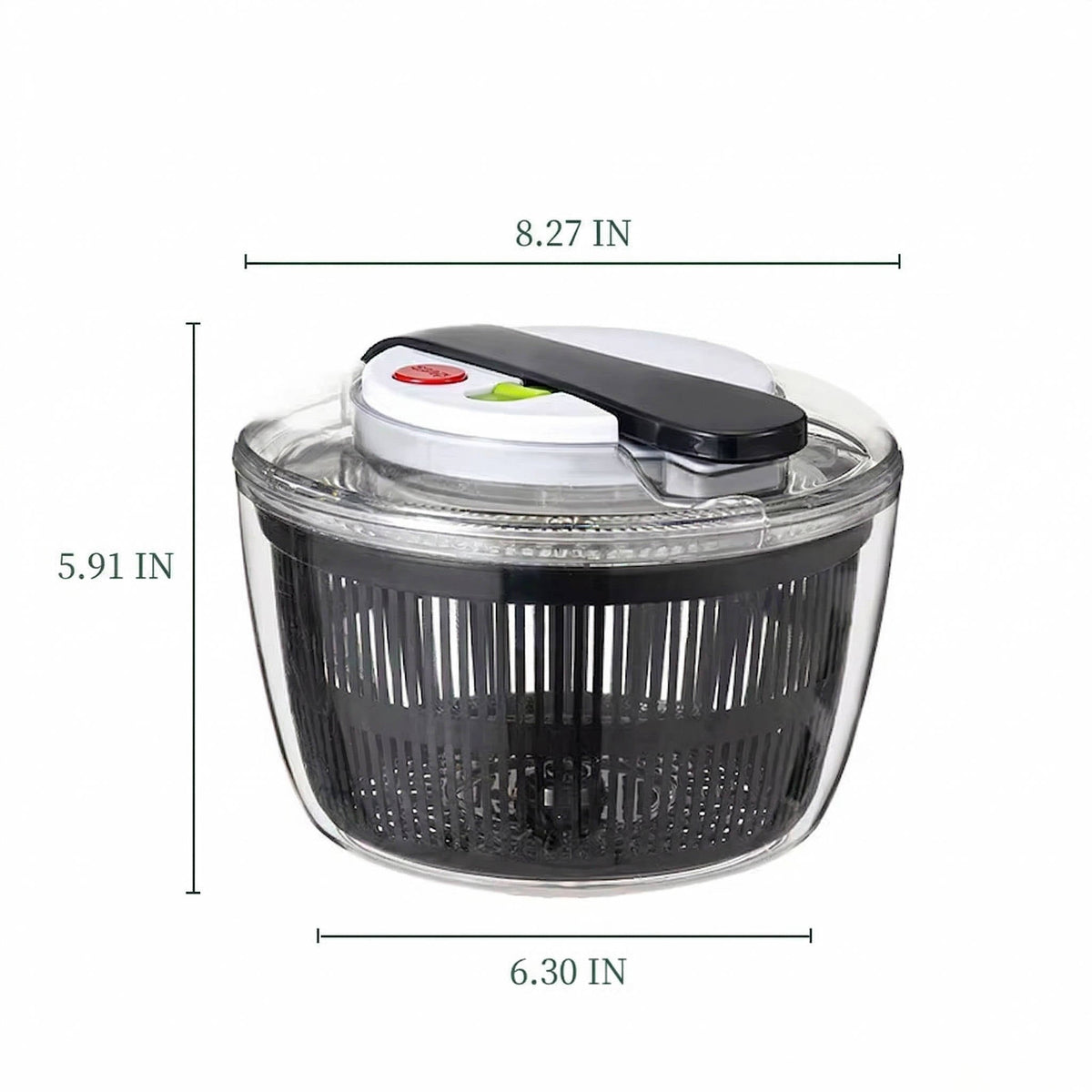 3L One Handed Press Salad Spinner, Large Lettuce & Vegetable Washer Dryer with Brake Button, BPA Free Mixer & Drainer
