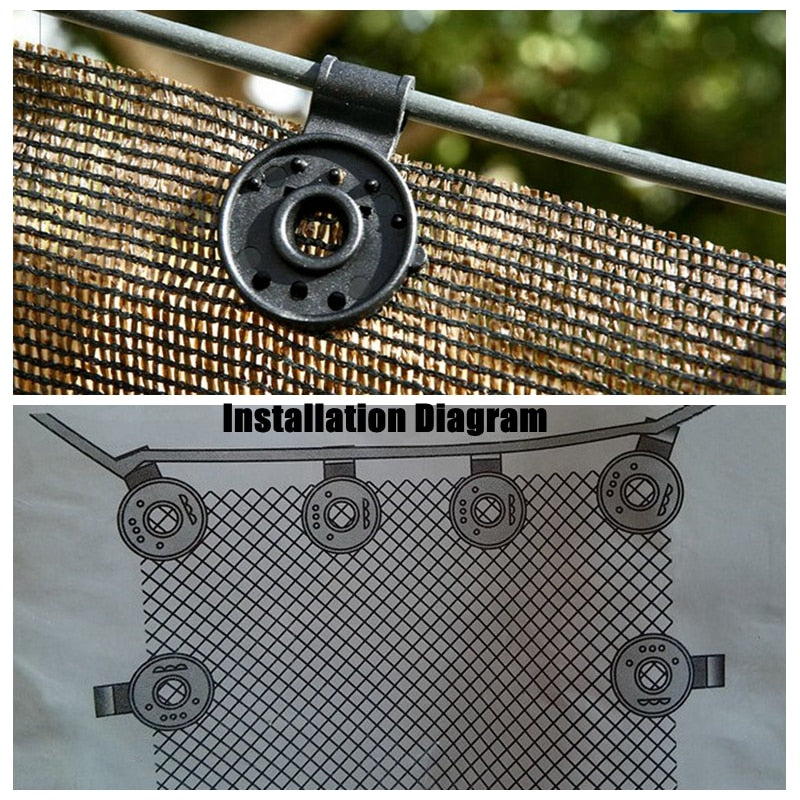 Sun Shade Clip with Spring-Loaded Jaw and UV-Resistant ABS, Toolless Portable Clamp