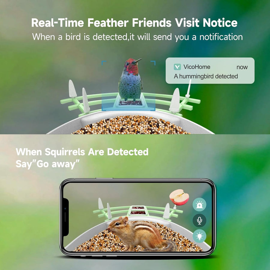 Smart Bird Feeder Camera with AI Recognition and Solar Power