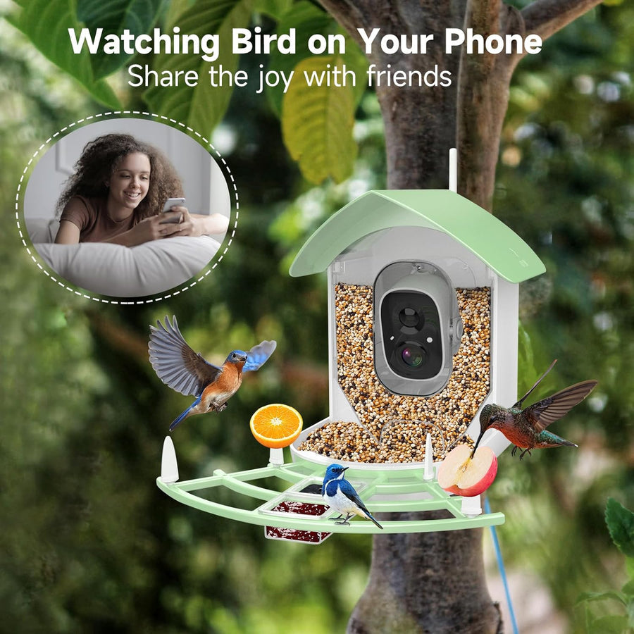 Smart Bird Feeder Camera with AI Recognition and Solar Power