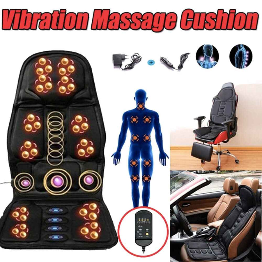 Massage Chair Pad With Heated Back and Neck Cushion for Car and Home