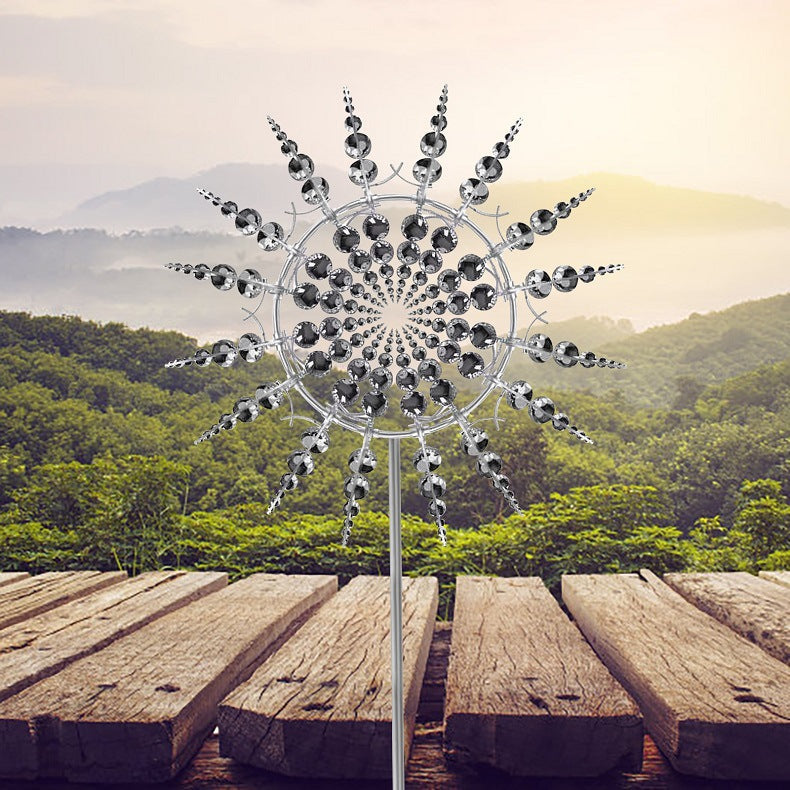 Metal Windmill Spinner, Anti-Rust Kinetic Garden Decoration