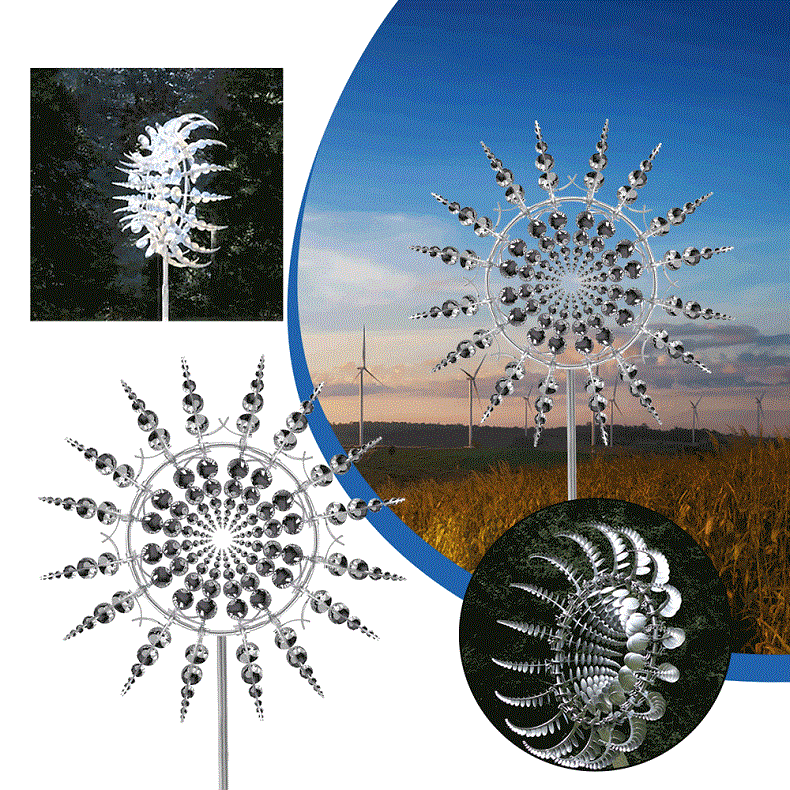 Metal Windmill Spinner, Anti-Rust Kinetic Garden Decoration