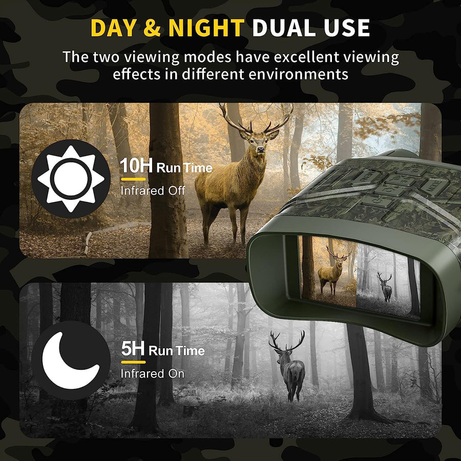 Night Vision Binoculars 4K HD, 5x Zoom, 3-Inch Display