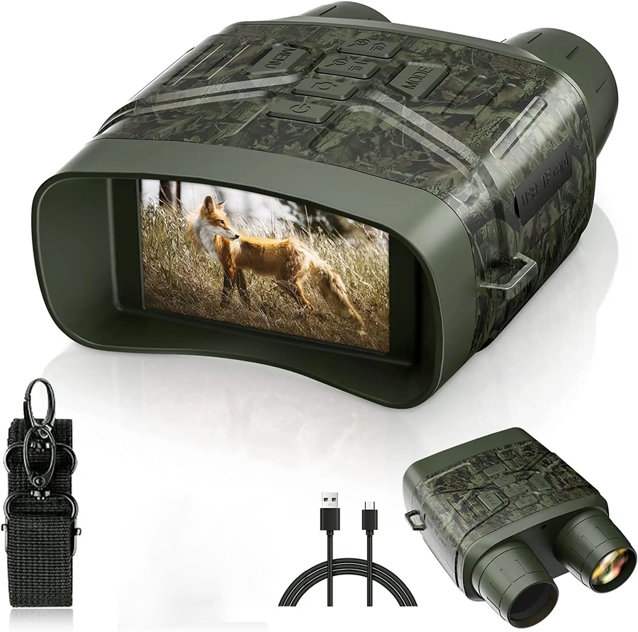 Night Vision Binoculars 4K HD, 5x Zoom, 3-Inch Display