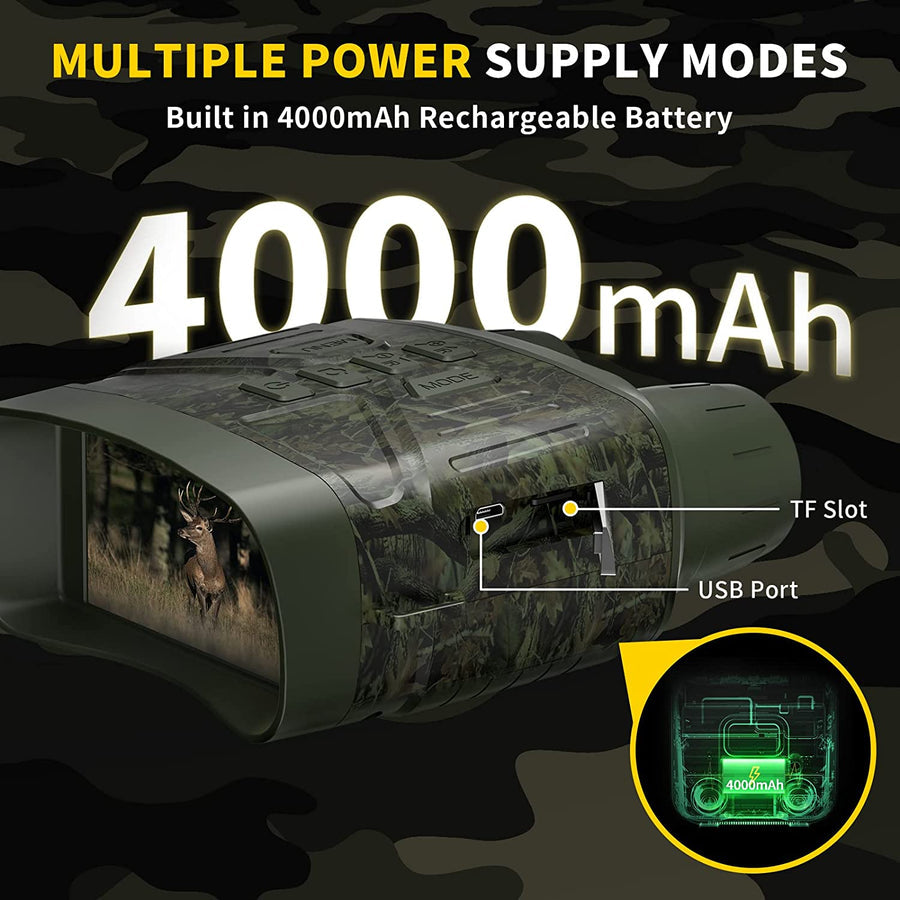 Night Vision Binoculars 4K HD, 5x Zoom, 3-Inch Display