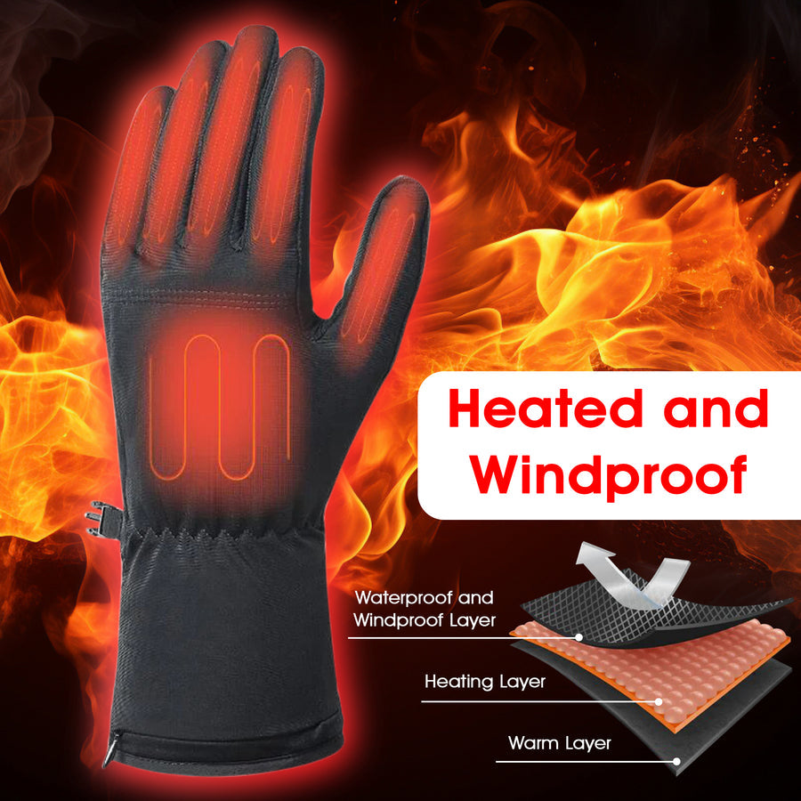 Thin Heated Glove Liners with Rechargeable Batteries