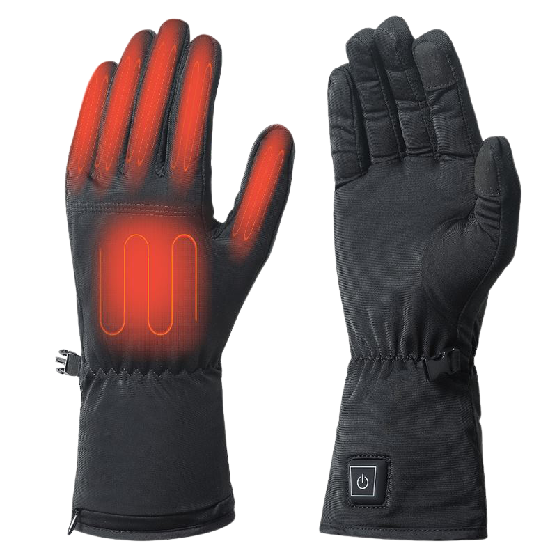 Thin Heated Glove Liners with Rechargeable Batteries